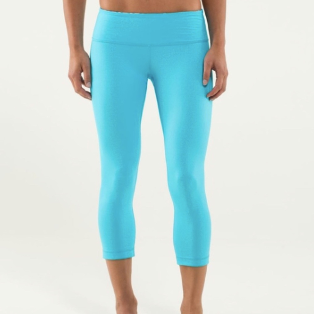 Lululemon Wunder Under Crop Denim Spry Blue